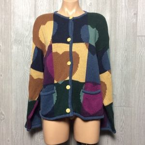 Vintage Heart Christopher & Banks Cardigan XL